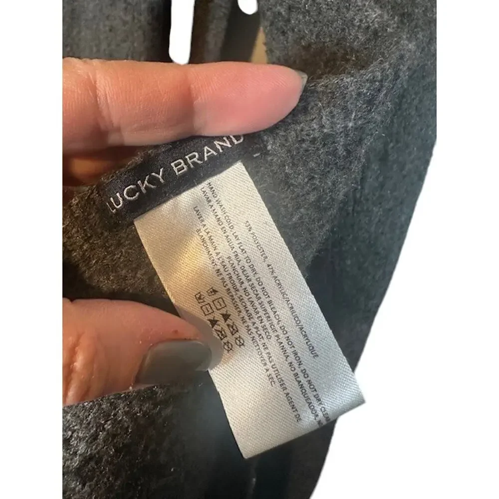 Lucky Brand Women’s Gray Dressy Tassel Trim Long Scarf
